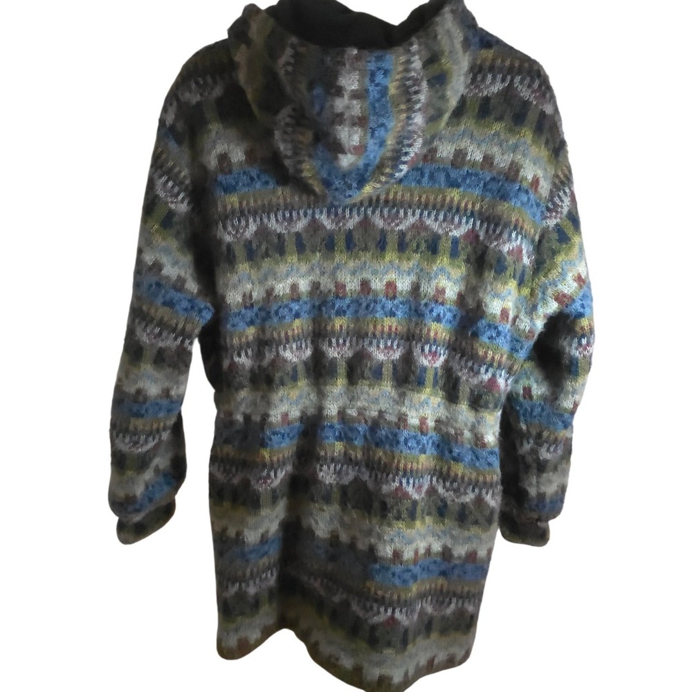 Floss Iceland‎ Wool Blend Hooded Parka Jacket Women Nordic Fair Isle Winter - Picture 5 of 10